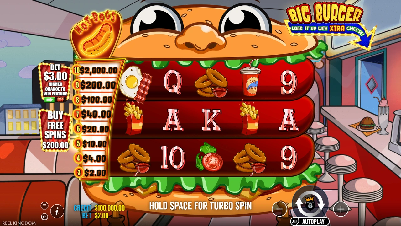 Big Burger Load it up with Xtra cheese slot demo preview