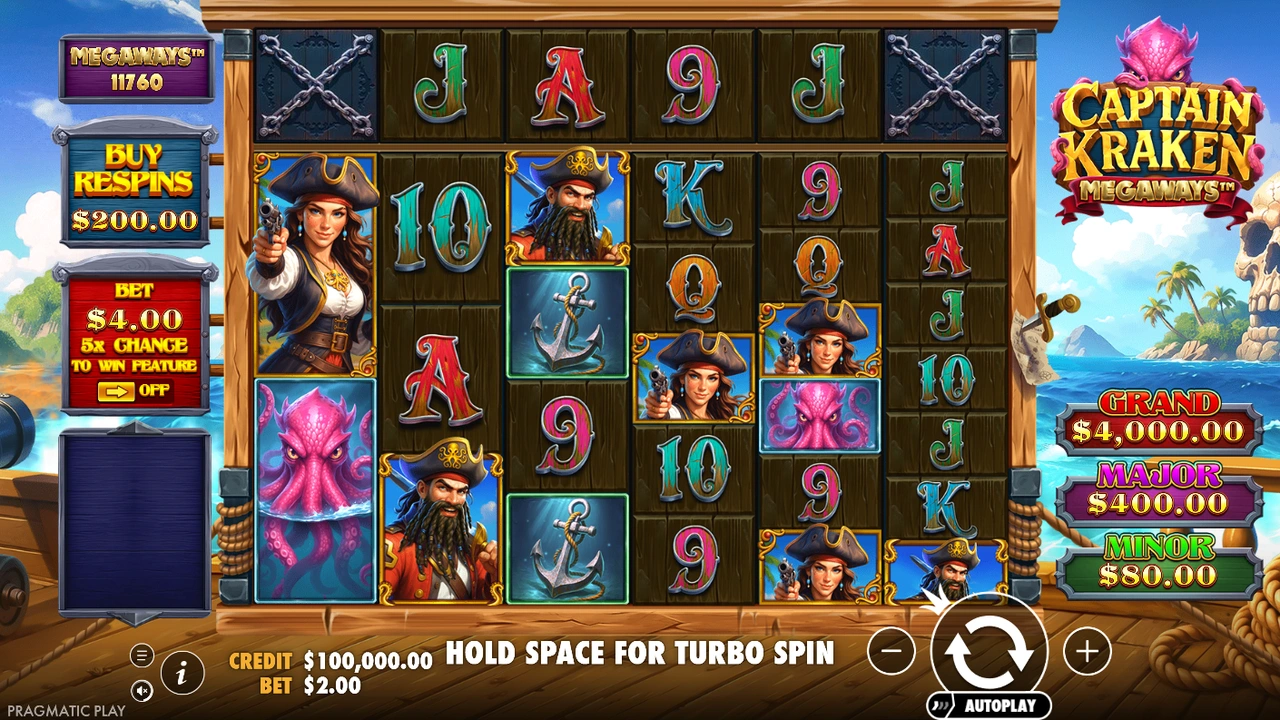 Captain Kraken Megaways slot demo preview