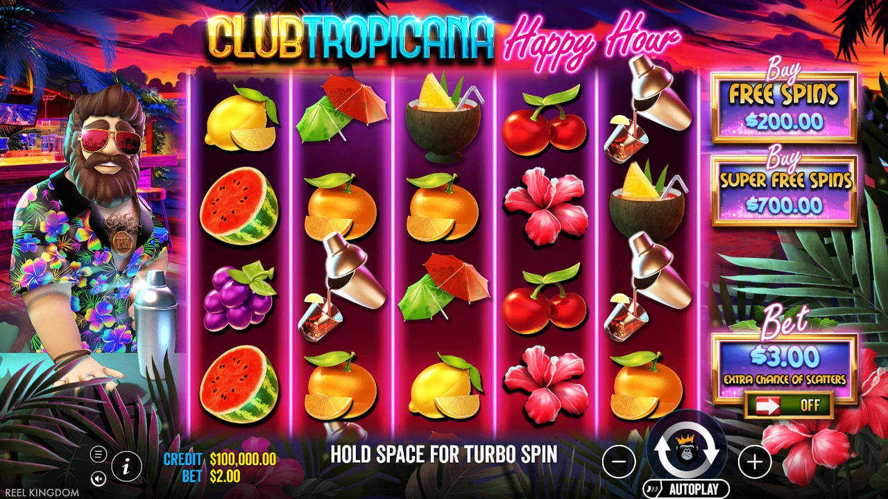 Club Tropicana – Happy Hour slot demo preview