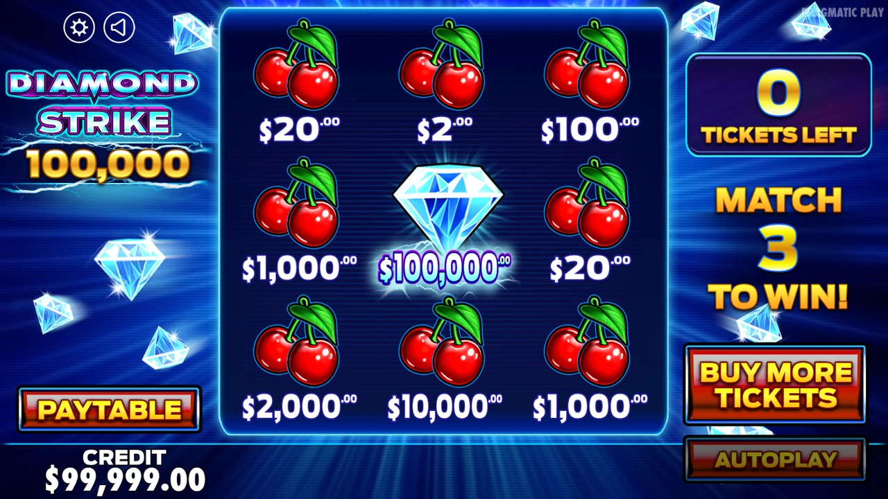 Diamond Strike Scratchcard slot preview