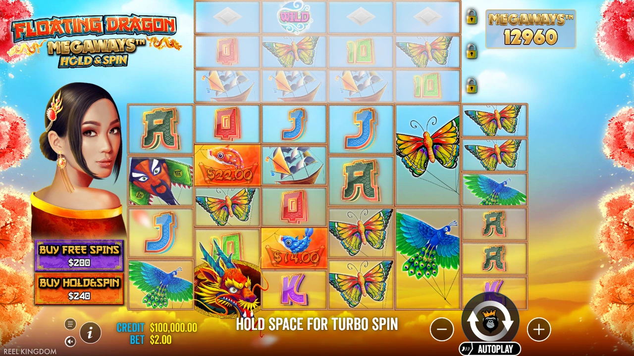 Floating Dragon Megaways slot demo preview
