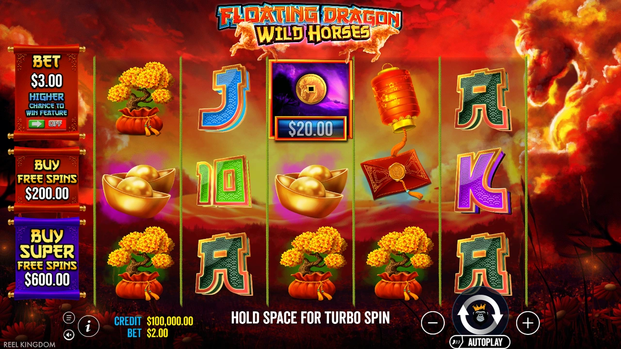 Floating Dragon Wild Horses slot demo preview