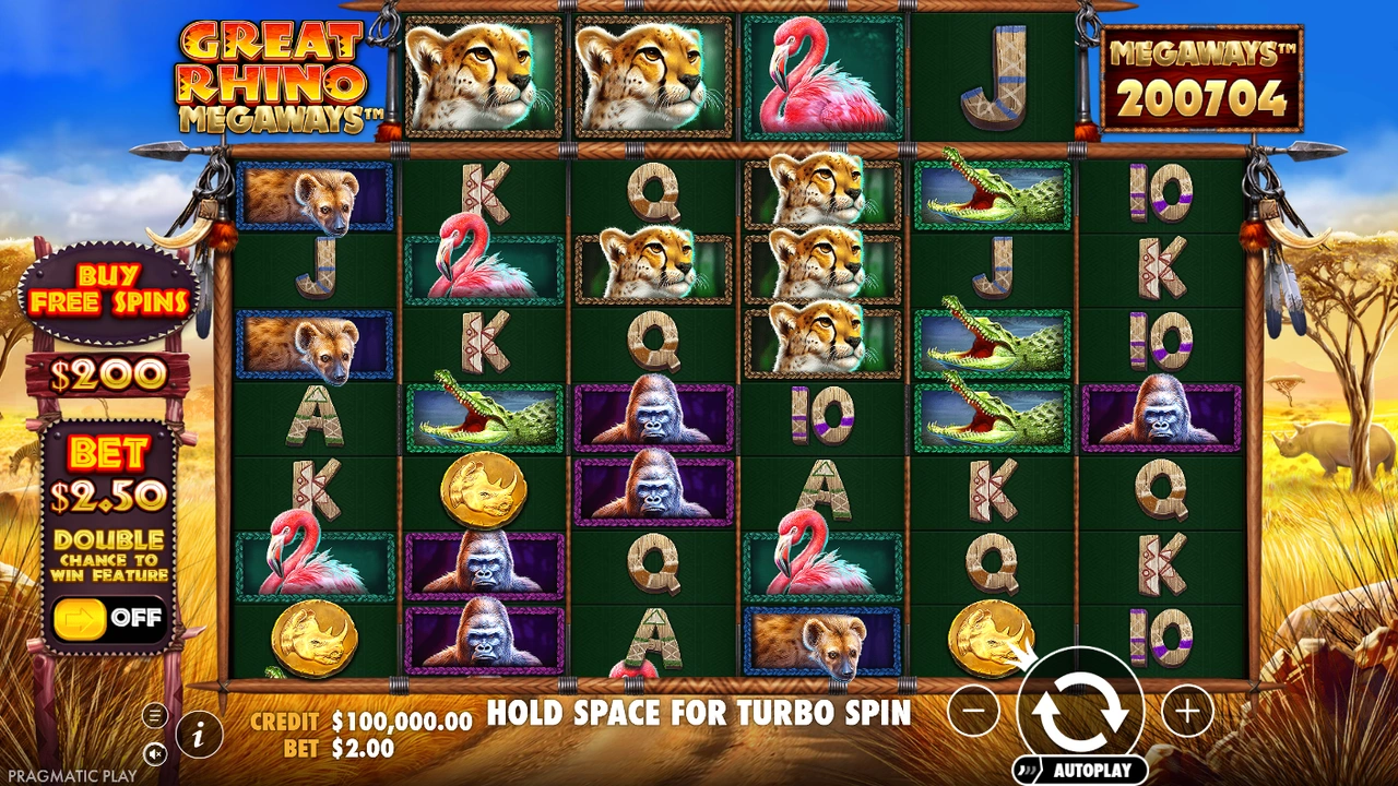 Great Rhino® Megaways slot demo preview