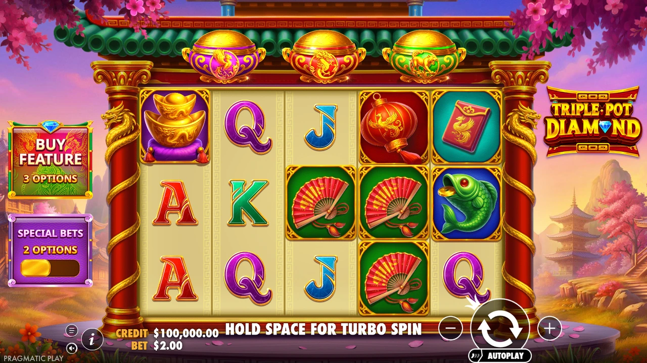 Triple Pot Diamond slot demo preview