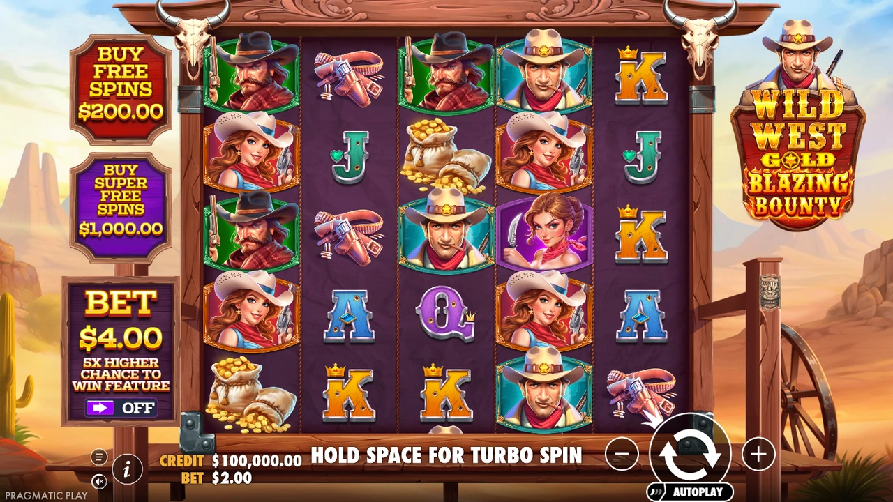 Wild West Gold Blazing Bounty slot demo preview