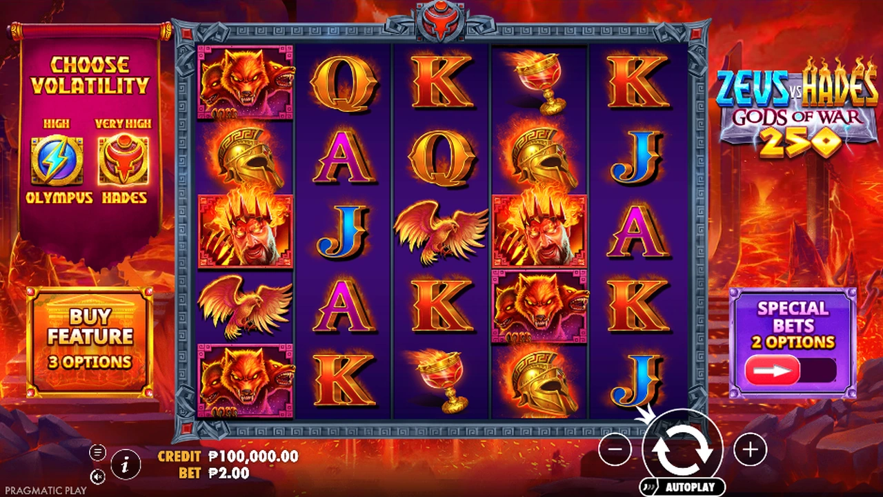 Zeus vs Hades – Gods of War 250 slot demo preview